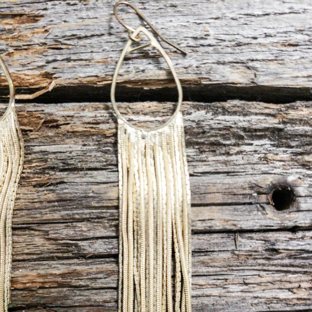 4/$10 Gold long fringe earrings - Picture 2 of 2